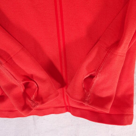 Athleta Twist Half Zip Hoodie Womens XS Orange Thumbholes Athleisure Pullover - Picture 12 of 13